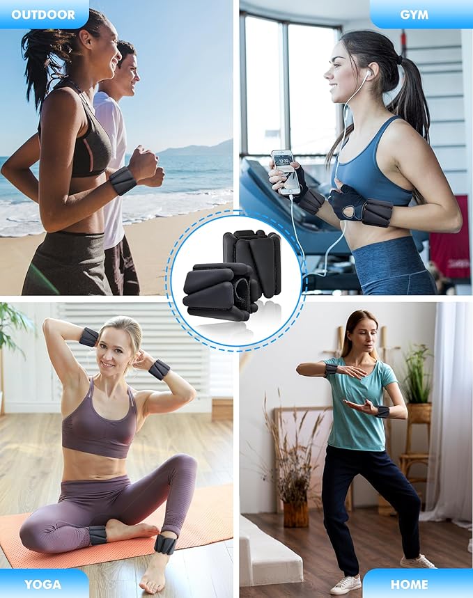 T98 Wrist Weights 2 Lbs, Wrist and Ankle Weights for Women Set of 2, Adjustable and Waterproof Arm Weights for Strength Training, Walking, Pilates, Yoga, Swimming, Home and Gym