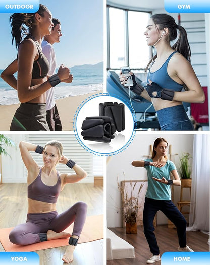 T98 Wrist Weights 2 Lbs, Wrist and Ankle Weights for Women Set of 2, Adjustable and Waterproof Arm Weights for Strength Training, Walking, Pilates, Yoga, Swimming, Home and Gym