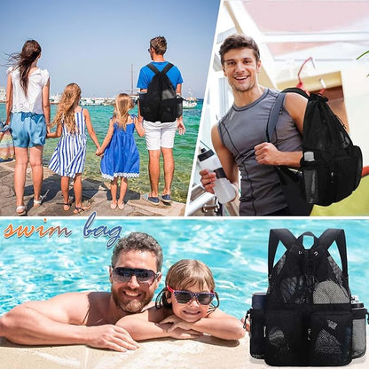 RHCPFOVR Mesh Swim Bags for Swimmers - Drawstring Backpack for Women Men Girls Swim Team Gear Swimming Beach Gym Bag Sports Pool