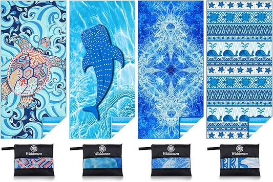 Microfiber Thin Lightweight Beach Towel Sand Free Quick Dry Absorbent Compact Towels for Swimming Pool Camping Beach Accessories Large Easy Pack Travel Things for Vacation Essentials Adult Gift