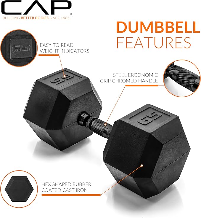 CAP Barbell Coated Hex Dumbbell Weight