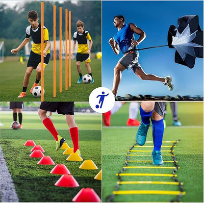 Agility Ladder Speed Training Equipment Set-20ft Agility Ladder 6 Agility 12 Soccer