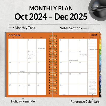 2025 Fitness Workout Journal Planner for Women & Men, from JAN 2025 - DEC 2025 Exercise Planner, 6.4" x 8.3" Fitness Tracker Journal Essentials for Goals, Tracking, Gifts with PVC Plastic Cover, Black