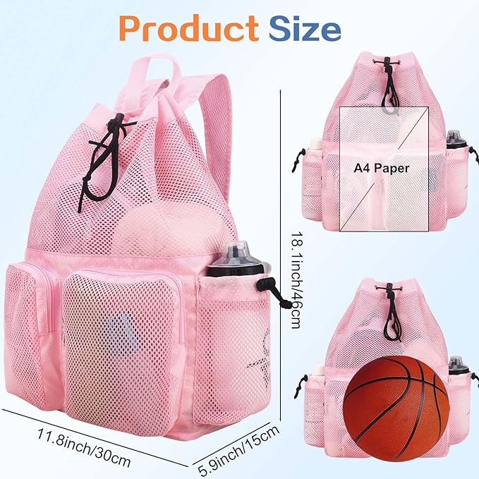 RHCPFOVR Mesh Swim Bags for Swimmers - Drawstring Backpack for Women Men Girls Swim Team Gear Swimming Beach Gym Bag Sports Pool