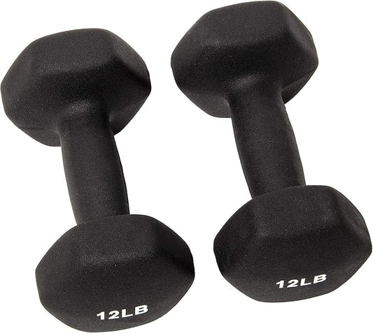 BalanceFrom Set of 2 Neoprene Coated Non-Slip Grip Dumbbell Weights