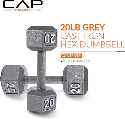 CAP Barbell Cast Iron Hex Dumbbell 20 lb