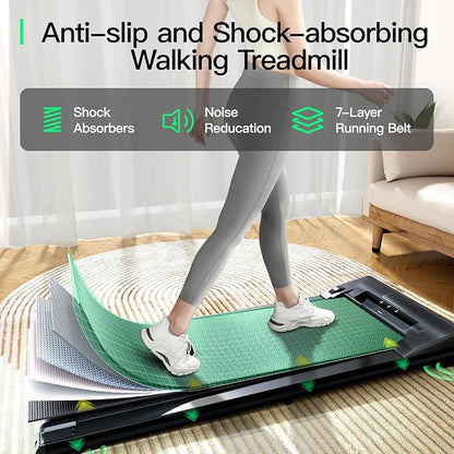 UMAY 512 Walking Pad, 512N Under Desk Treadmill, P1 Small Treadmill, Ultra Quiet Walking Treadmills for Home Office with Remote Control, SPAX APP and LED Display, Installation-Free