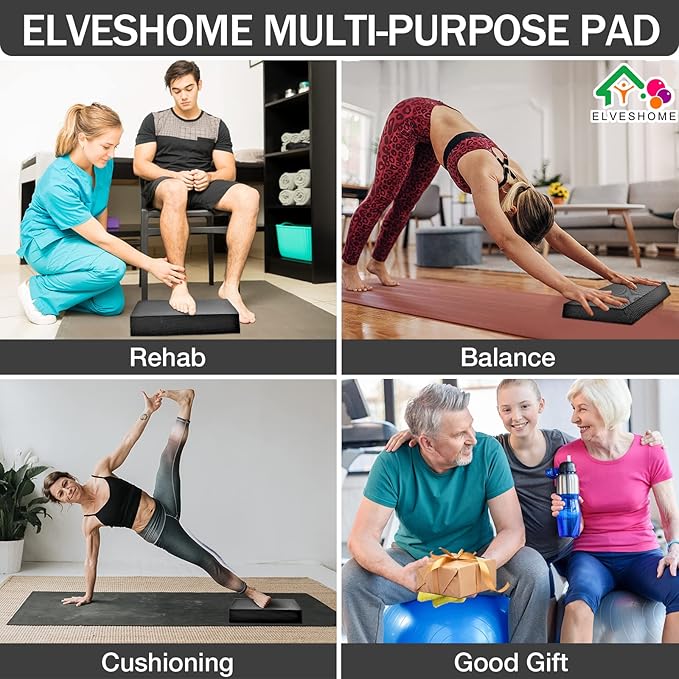 Small Balance Board, Exercise Balance Pad, Yoga Mat Thick, Non-Slip Foam Pad, Yoga Mats for Balance Exercise Stability Workout, Knee Pads Trainer for Physical Therapy Strength Training Ankle Exercises