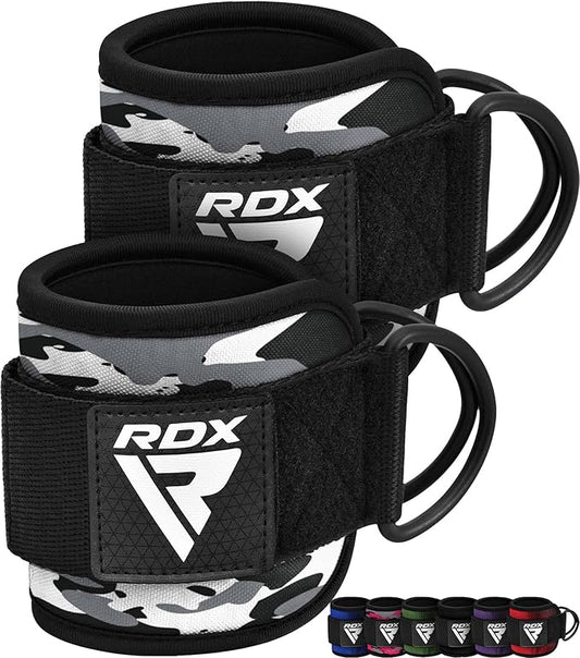 RDX Ankle Straps for Cable Machines Resistance Bands Attachment 7mm Neoprene 10”x4”, Gym