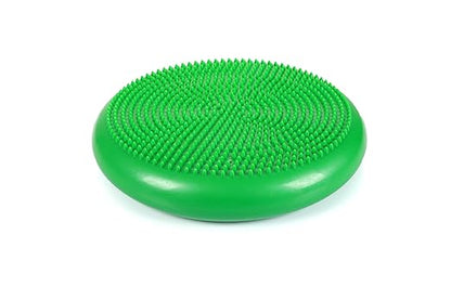 CanDo 30-1870G Inflatable Balance Disc for Balance Training, Proprioception, Strengthening Lower Extremities, Posture, Back Pain, Stress Relief, Restlessness and Anxiety, Green, 14" Diameter