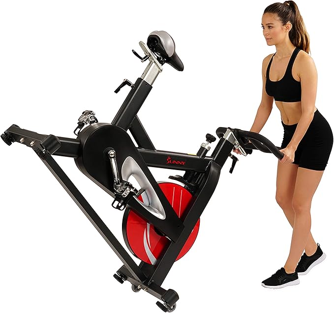 Sunny Health & Fitness Evolution Pro Magnetic Belt Drive Indoor Exercise Cycling Bike