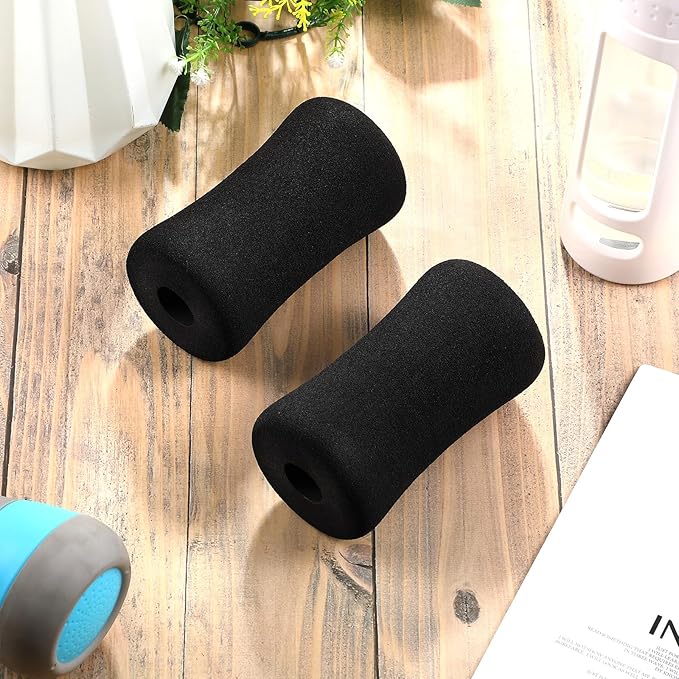 Deekin Foam Foot Pads Rollers Soft Buffer Tube Cover Black Machine Tube Leg Gym Replacement Parts for Home Exercise Equipment Leg Extension Weight Bench Inversion Table, 5.1" x 2.75" x 0.87"