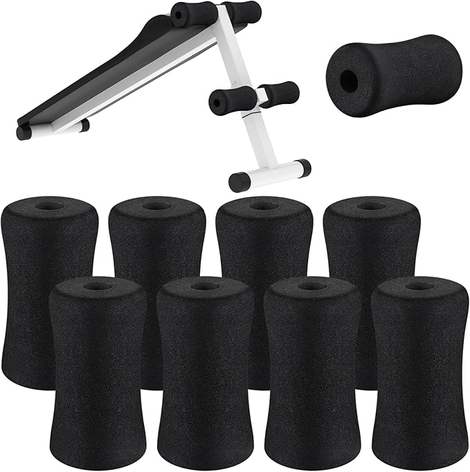 Deekin Foam Foot Pads Rollers Soft Buffer Tube Cover Black Machine Tube Leg Gym Replacement Parts for Home Exercise Equipment Leg Extension Weight Bench Inversion Table, 5.1" x 2.75" x 0.87"