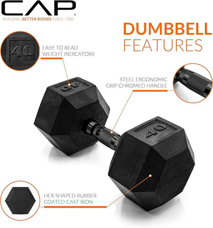 CAP Barbell Coated Dumbbell Weight Pairs | Multiple Options