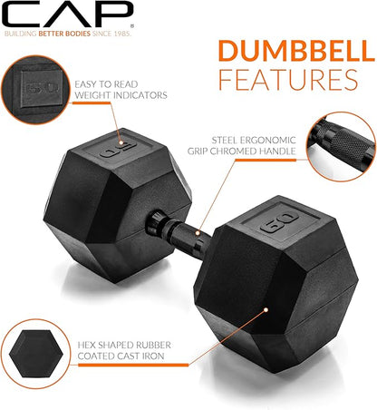 CAP Barbell Coated Hex Dumbbell Weight