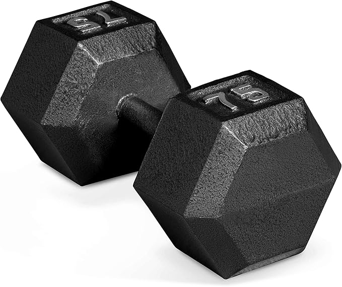 CAP Barbell Black Cast Iron Hex Dumbbell | 5-120 LBs | Single or Pair