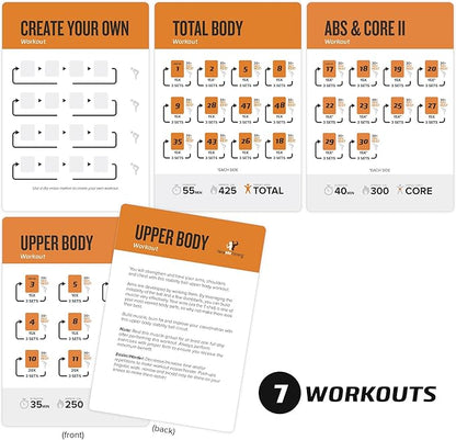 NewMe Fitness Stability Workout Cards - Instructional Fitness Deck for Women & Men, Beginner Fitness Guide to Training Exercises at Home or Gym