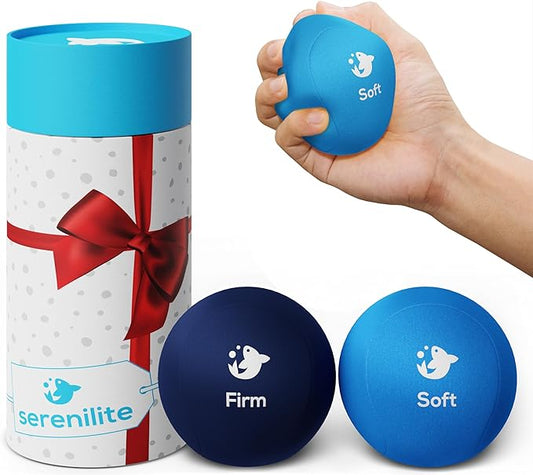 Serenilite Hand Therapy Exercise Stress Ball Bundle, Tri-Density Stress Balls for Adults & Grip Strengthening, Squeeze Balls for Hand Therapy, Hand Therapy Balls, Squeeze Ball, Hand Balls for Therapy