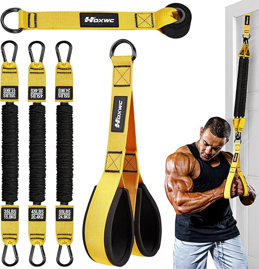 Home Gym Equipment Resistance Bands, Workout Bands with Handles, Door Anchor, Tricep Rope Cable Attachment for Push Downs, Facepulls, Biceps Curl, Sculpt Your Triceps, LAT, Arms, Back, Abs, Shoulder