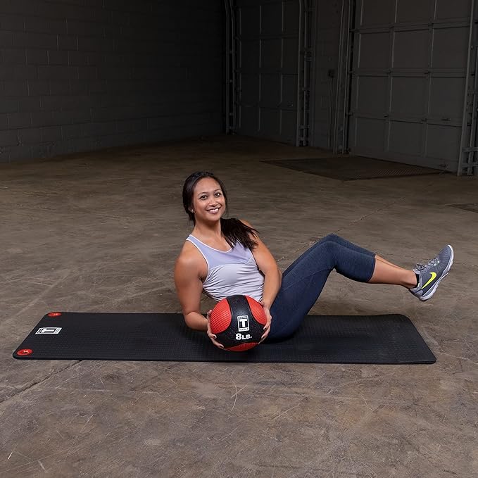 Body-Solid Rubber Medicine Ball - Superior Grip, Textured Surface, Adjustable Air Pressure Fitness Balls - Ideal for Cardio and Core Exercise in Home & Gym Workouts