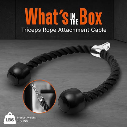 SQUATZ Triceps Rope Cable Attachment - Machine Pulldown