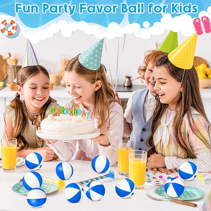 Hungdao 50 Pcs Beach Stress Balls 2.5 Inch Mini Beach Ball Stress Ball Relief Stress Ball Swimming Pool Game Toy Foam Sports Ball with Storage Bag for School Carnival Reward Birthday Party