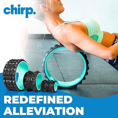 Chirp Wheel XR 3P Foam Roller Set - 10” Acupressure, 6” Knot-Kneading Thumb, and 4” Neck & Headache Tension Relief | Foam Roller for Back and Neck Pain and for Physical Therapy and Exercise | Mint