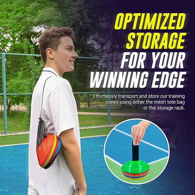 Pickleball Training Aids | Wind-Resistant, Durable, Bright & Vibrant | Boost Accuracy & Footwork | Pickle Ball Accessories & Pickleball