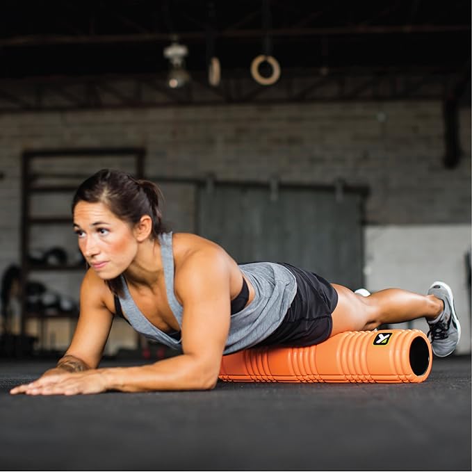 TRIGGERPOINT PERFORMANCE THERAPY GRID Patented Multi-Density Foam Massage Roller Exercise Deep Tissue Muscle Recovery - Relieves Muscle Pain & Tightness, Improves Mobility & Circulation (26"), Orange