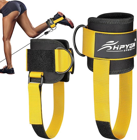 Ankle Strap for Cable Machine, Padded Ankle Straps for Cable Machine Kickbacks, Glute Workouts, Leg Extensions, Curls, Booty Hip Abductors Exercise, Adjustable Comfort Ankle Cuff for Gym