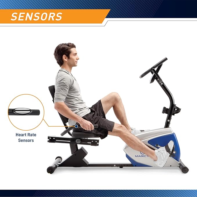 Marcy Magnetic Recumbent Exercise Bike with 8 Resistance Levels