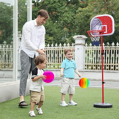 Four Square Balls, 8.5 Inch Playground Ball for Kids Outdoor Dodgeball Kickball Handball Game with Hand Pump