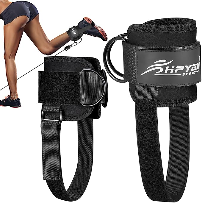 Ankle Strap for Cable Machine, Padded Ankle Straps for Cable Machine Kickbacks, Glute Workouts, Leg Extensions, Curls, Booty Hip Abductors Exercise, Adjustable Comfort Ankle Cuff for Gym