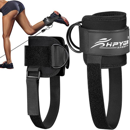 Ankle Strap for Cable Machine, Padded Ankle Straps for Cable Machine Kickbacks, Glute Workouts, Leg Extensions, Curls, Booty Hip Abductors Exercise, Adjustable Comfort Ankle Cuff for Gym