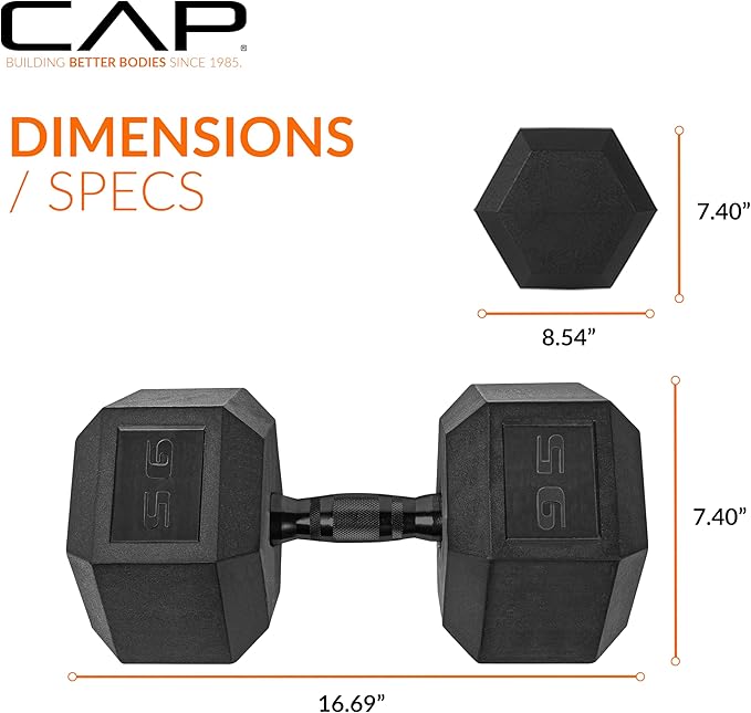 CAP Barbell Coated Hex Dumbbell Weight