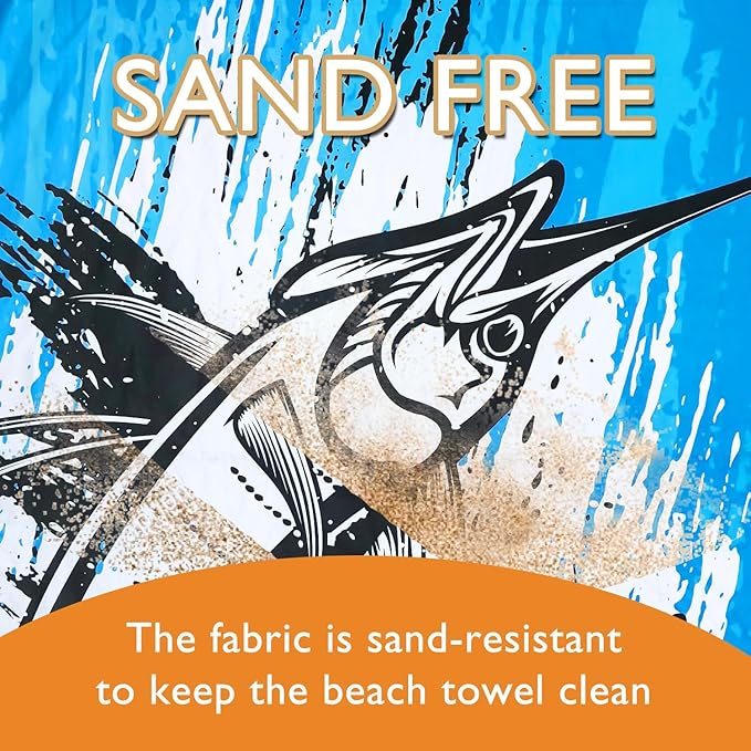 Beach Towel - Microfiber Beach Towels(71" x 40" - 1Pcs) - Quick Dry Sand Proof Absorbent Compact Beach Blanket - Lightweight Towel for Beach Swimming Surfing Sports Yoga Gym(Fish)