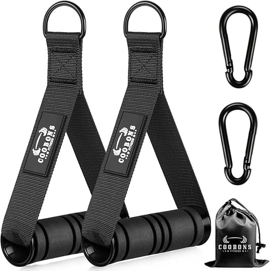 Heavy Duty Exercise Handles, Gym Handles for Cable Machine Attachment, Grip Gym Equipment, Resistance Bands, and Weight Lifting (Set of 2)