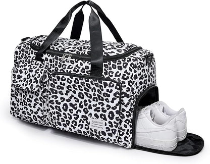 Small Gym Bag for Women, Travel Duffle Bag Carry On Weekender Bag with Shoe Compartment