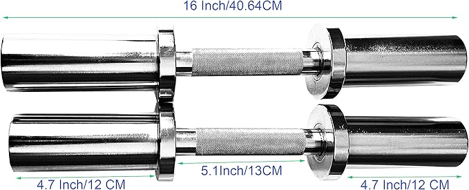 Dumbbell Handles with 2 Pairs of collars clips 16 Inch