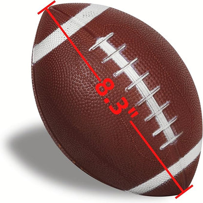 Inflatable Rubber Footballs 6 PCS-8.3" with Pump and Kicking Tee|Soft Mini Small Size Peewee Football for Kids/Toddler/Junior/Youth Goodie Bags Stuffers/Return Gifts and Prize Box