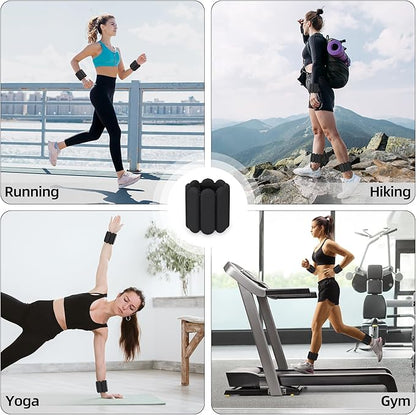 Ankle Weights for Women,Adjustable Ankle and Wrist Weights for Women 2 Lbs Set of 2 (1 Lb Each),Wearable Wrist Leg Arm Weights for Walking Yoga Pilate Barre Gym