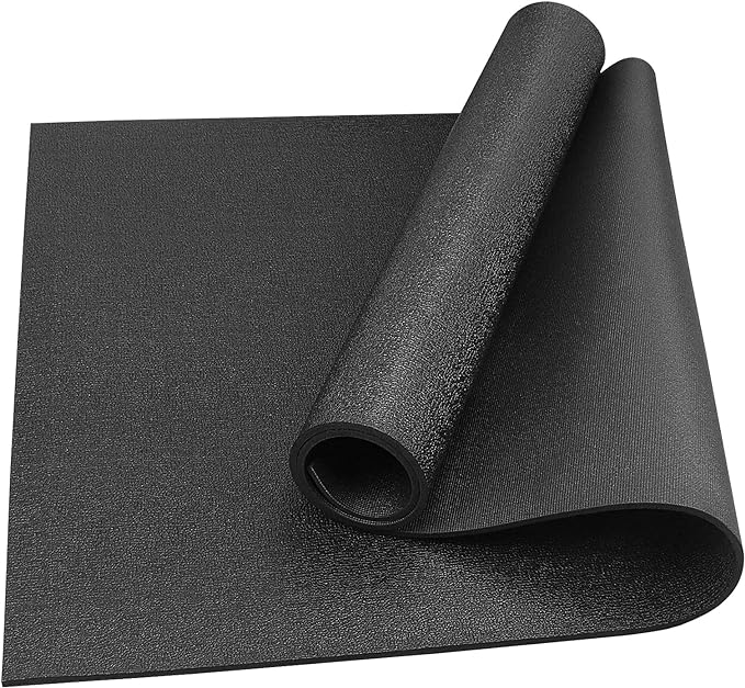 Exercise Equipment Mat 24"x68"/ 30"x60"/ 36"x78"/ 36"x96" Treadmill Mat Exercise Bike Mat for Stationary Spin Bike Trainer Elliptical Gym Workout Fitness Equipment Rower Mat for Hardwood Floors