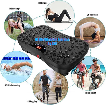 Vibration Plate Exercise Machine Whole Body Workout Vibrate Fitness Platform Lymphatic Drainage Machine for Weight Loss Shaping Toning Wellness Home Gyms Workout for Women Men