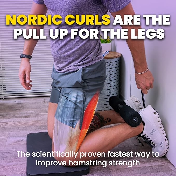 NordStick Nordic Hamstring Curl Strap - Original Nord Stick Exercise Set for Home and Travel - 5 Second Set Up