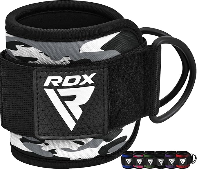 RDX Ankle Straps for Cable Machines Resistance Bands Attachment 7mm Neoprene 10”x4”, Gym