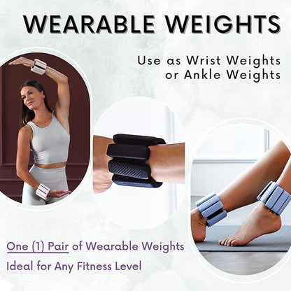 Polyfit Wrist & Ankle Weights - 1 Pair - Wearable Ankle Weights for Women and Men - Wearable Bracelet for Exercise, Yoga, Walking, Running, Dance, Barre, Pilates, Cardio, Aerobics