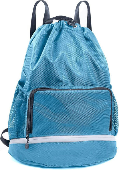 Swim Bag Beach Backpack Sports Drawstring Backpack - Gym Bag - Kids Swim Backpack Mens Beach Bag, Workout Bag