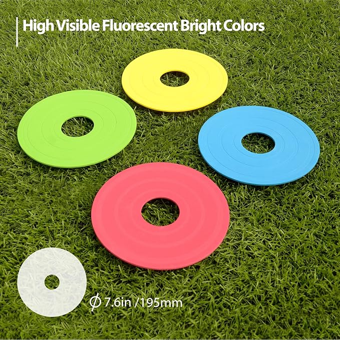 Pro Disc Cones Agility Training Markers,40 Pack,Flat Field Cones Floor Dots for Football, Basketball, Agility Soccer Cones,Field Cone Markers,Agility Round Field Marker Cones