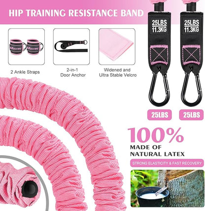 Ankle Resistance Bands with Cuffs, Resistance Bands for Working Out, Resistance Bands for Leg, Booty Workout Equipment for Kickbacks Hip Fitness Training, Kickback Strap for Glute Women