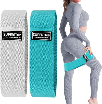 Supertrip Fabric Resistance Bands for Legs and Butt Non-Slip Booty Bands Set for Women/Men Exercise Loop Bands Elastic Workout Fitness Bands Wide Strength Bands